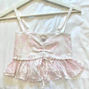 aritzia wilfred dareau flowy baby pink top